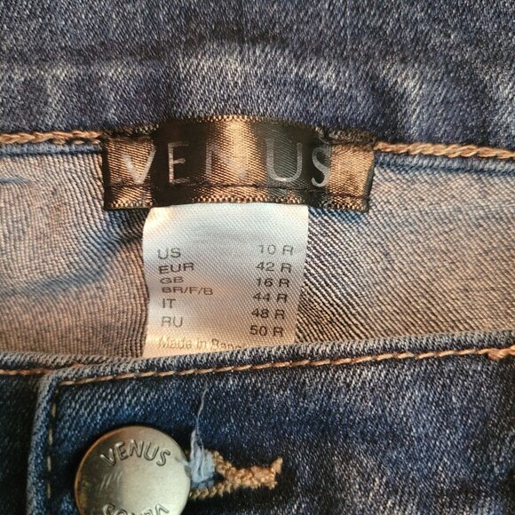 Venus Jeans Size 10 Bootcut Mid Rise Medium Dark Wash Stretch Western Denim - Picture 3 of 10